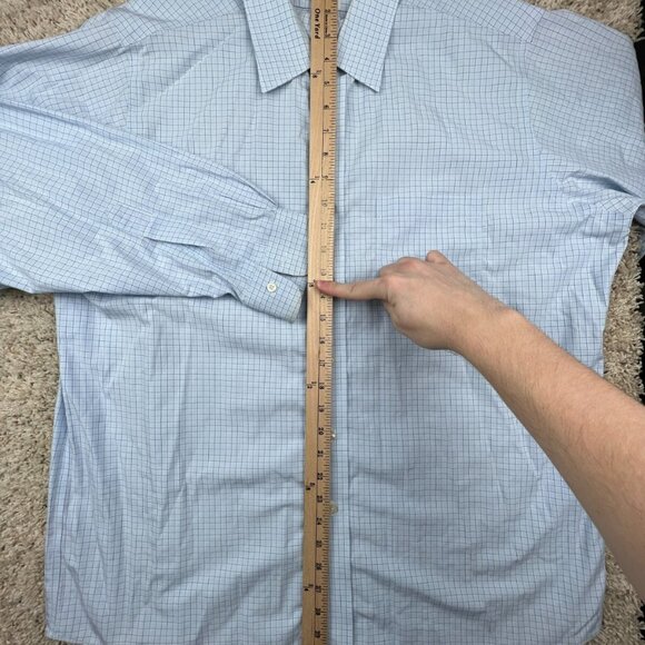 Brooks Brothers Button Up Dress Shirt 16.5 36 Blue Check Traditional Fit Cotton - Picture 6 of 10